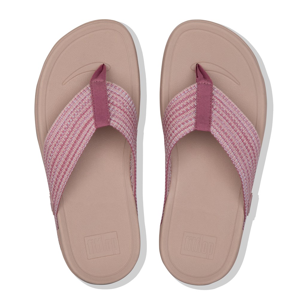 Fitflop Womens Sandals - Surfa Toe-post - Pink - 287-KYECXB